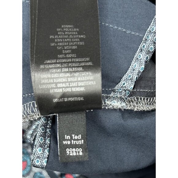 Ted Baker Pants Mens 32R Gray Textured Dress Trousers Slim Fit Made Portugal - Picture 14 of 16